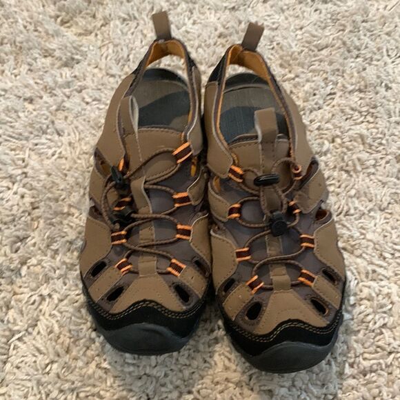 North side EUC brown/orange open back hiking shoes Size 5 - Picture 1 of 7